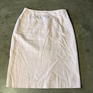 Vintage Chadwicks Womens 4‎ Pink Lightweight Linen Pencil Straight Skirt Knee